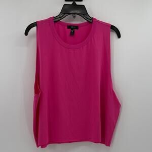 Aqua Athletic Bloomingdales Exclusive Cropped Tank Top - Pink - XL - NWT